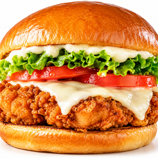 Fried Chicken & Cheese Burger