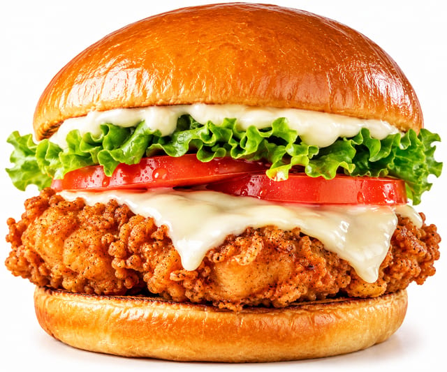 Fried Chicken & Cheese Burger.