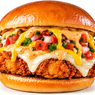 Ghost Fried Chicken Burger.