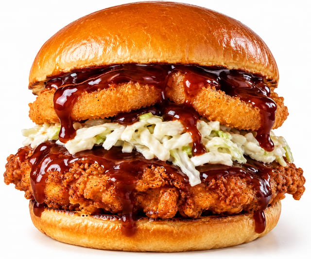 BBQ FRIED CHICKEN SANDWICH.
