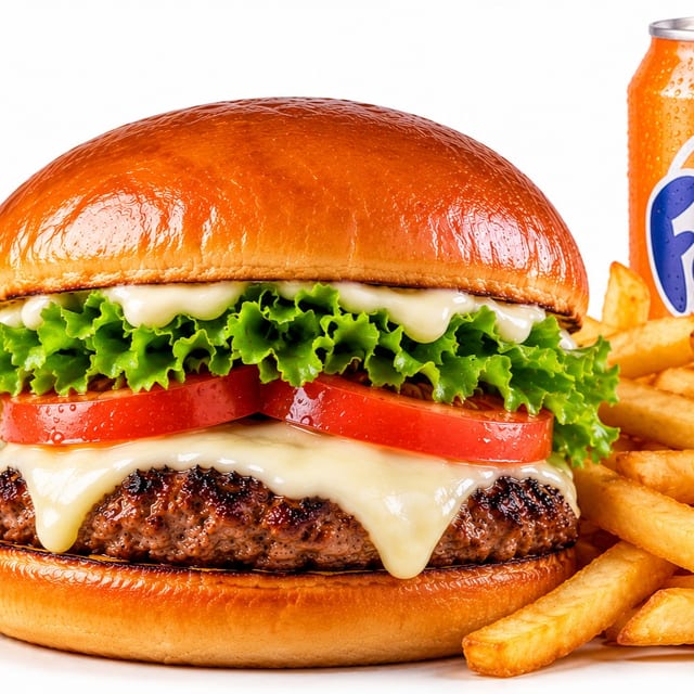 Single Signature BURGER + FRIES & 12oz Drink.