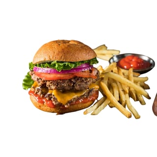 Cheese Burger + Fries & 12oz coke  ( 🔥 🍗🔥 )