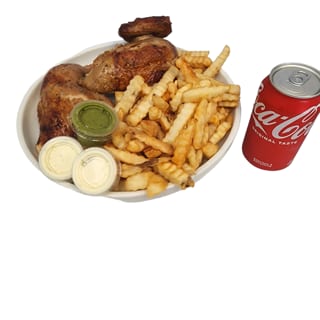 1/2 Chicken  Fries & 12oz Coke  ( 🍗🔥 )